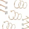 Jstyle Body Piercing Studs | Jstyle 20G 15Pcs Stainless Steel Nose Rings Studs For Women Men Hoop Piercing Body Jewelry