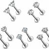 ZETSHION Body Piercing Studs | 5 Pairs 16G Heart/Star/Square/Round/Triangle Shape Stud Cartilage Earrings For Women Men 3Mm Clear Cz Tragus Nose Helix Conch Medusa Lip Ring Labret Monroe Piercing Jewelry Internally Threaded Flat Back Studs Earring