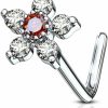 Inspiration Dezigns Body Piercing Studs | Inspiration Dezigns Nose Stud Ring Cz Flower Top 316L Surgical Steel