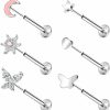 ZS Body Piercing Studs | Zs 16G Stainless Steel Flat Back Earrings Stud Threadless Tragus Cartilage Lip Medusa Piercing Jewelry For Women Men