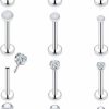 Vsnnsns Body Piercing Studs | Vsnnsns 20G 18G 16G Push In Lip Rings Stainless Surgical Steel Labret Jewelry Monroe Lip Rings Nail Cartilage Tragus Helix Earrings Studs Nose Ring Medusa Piercing Jewelry For Women Men Cz Opal 12Pcs