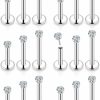 Vsnnsns Body Piercing Studs | Vsnnsns 20G 18G 16G Push In Lip Rings Stainless Surgical Steel Labret Jewelry Monroe Lip Rings Nail Cartilage Tragus Helix Earrings Studs Nose Ring Medusa Piercing Jewelry For Women Men 6Mm 8Mm 10Mm