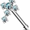 Dynamique Body Piercing Studs | Dynamique Cz Cross 316L Surgical Steel Nose Bone Stud (Sold Per Piece)