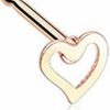 Generic Body Piercing Studs | Amelia Fashion Rose Gold/ Steel Dainty Hollow Heart Nose Stud Ring 316L Surgical Steel (Choose Color)