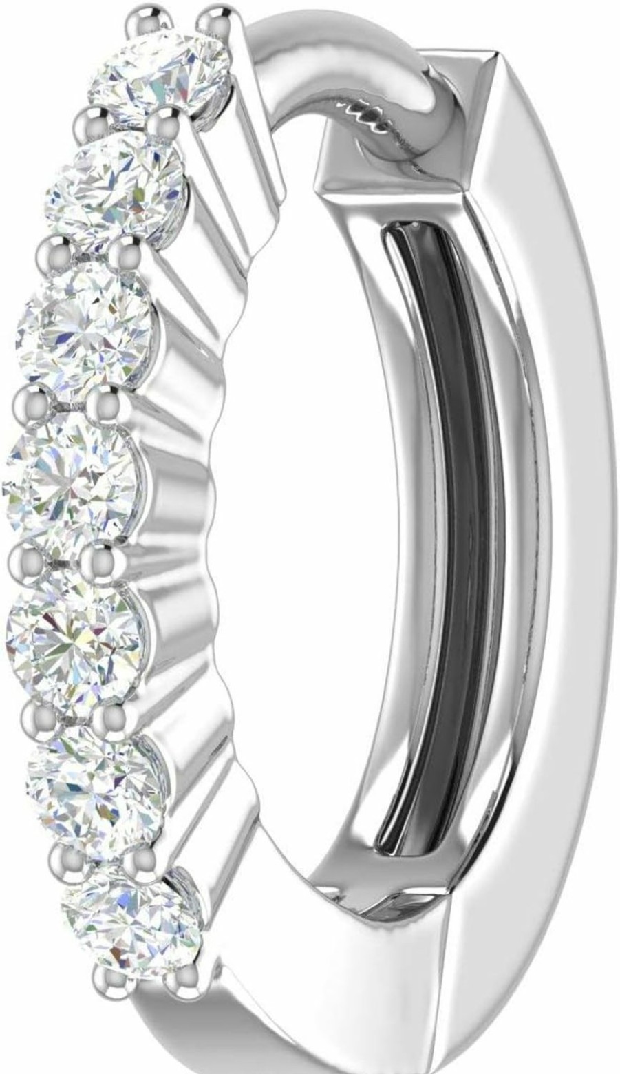 FINEROCK Body Piercing Studs | Finerock 1/10 Carat 7-Stone Diamond Nose Pin Hoop In 14K Gold (Si1-Si2 Clarity)