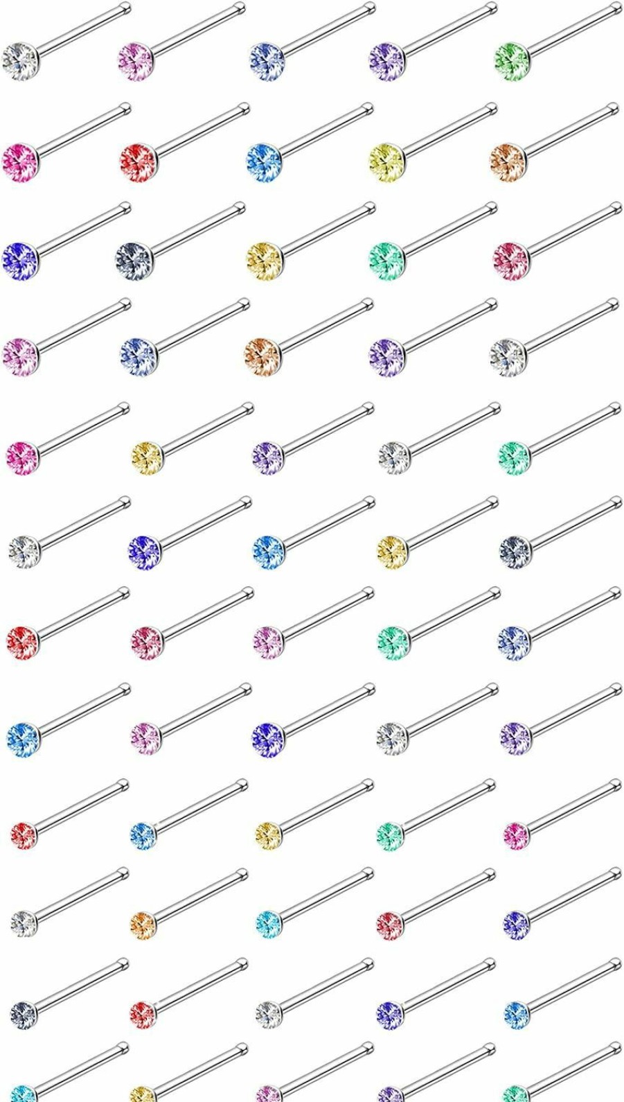 REVOLIA Body Piercing Studs | Revolia 60-120Pcs 22G 316L Stainless Steel Nose Studs Rings Piercing Body Jewelry 1.5-2.5Mm