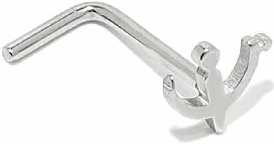 Generic Body Piercing Studs | 2Pc Nose L-Stud Hammer (Wand) And Sickle Style Nose Stud Ring Jewlery For Men And Women Uni Stainless Steel Ussr Hitachi