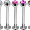 Generic Body Piercing Studs | 5Pcs Steel 14G 3/8 10Mm Labret Earrings Piercing Jewelry Monroe Tragus Cartilage Lip Medusa 4Mm Crystal Ball More Choices