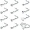 TOKRING Body Piercing Studs | Tokring 18G 20G Nose Rings Studs Surgical Steel L Shaped Screw Nose Piercing Jewelry For Women Men