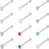 ZZHDCC Body Piercing Studs | Zzhdcc Nose Studs 12Pcs 20G 925 Sterling Silver Nose Rings For Women Men 1.5Mm Pearl Ball Opal Multi Color Cz Nose Rings Studs Set Nostril Cartilage Nose Piercings Body Jewelry