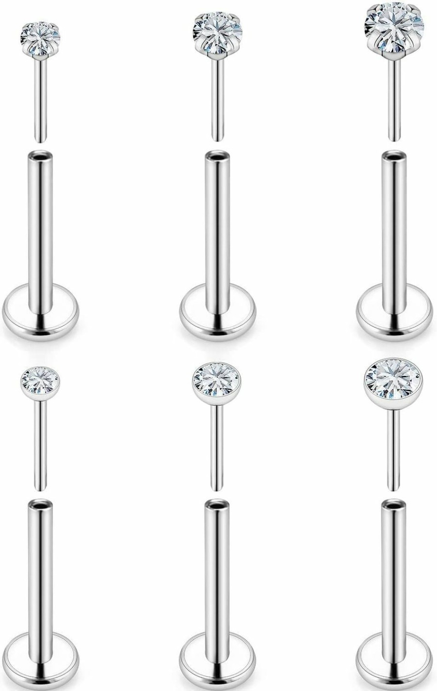 Hnxnskt Body Piercing Studs | Hnxnskt Threadless Push In Nose Rings Studs Surgical Steel Medusa Piercing Jewelry Lip Rings Labret Monroe Tragus Helix Cartilage Earrings Studs For Women Men 16G 18G 20G