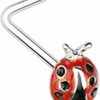 Body Accentz Body Piercing Studs | Body Accentz Nose Ring L Bend Stud Lady Bug Top 316L Surgical Steel