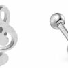 OIDIMS Body Piercing Studs | 16G Asymmetrical Treble Clef Music Note Stud Earrings For Women Girls Men Stainless Steel Hypoallergenic Screw Back Tragus Helix Barbell Cartilage Piercing Body Jewelry Fashion Gifts Birthday Xmas Bff