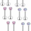 Xnsjeyy Body Piercing Studs | Xnsjeyy 16G Lip Rings For Women Stainless Surgical Steel Labret Jewelry Monroe Lip Ring Medusa Piercing Jewelry Tragus Helix Cartilage Forward Earring Piercing Jewelry For Women Opal 2Mm 3Mm 4Mm