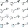 Oveta Body Piercing Studs | Oveta 16 Gauge Cartilage Tragus Earring Stud Surgical Steel And Internally Threaded Labret Piercing Jewelry 6Mm Bar Lenth, Silver