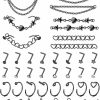 VALDEAS Body Piercing Studs | Valdeas 20G Nose Ring Nose Chain Piercing Across Cz L Shaped Nostril Stud Small Nose Hoop African Cuff Ring Stainless Steel Double Heart Star Nose Ring Chain Piercing Jewelry Set For Women Men 32 Pcs