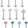 Zolure Body Piercing Studs | Zolure 20G 18G 16G 6Mm 8Mm Cartilage Earrings Studs Hoop Helix Tragus Studs Surgical Steel Lip Labret Monroe Rook Daith Conch Piercing Jewelry For Women Men