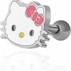 Hello Kitty Body Piercing Studs | Hello Kitty 14G Cartilage Earring, Sanrio Stainless Steel Piercing Jewelry, Kawaii Cute Stud Earring Officially Licensed