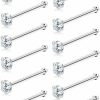 Sllaiss Body Piercing Studs | Sllaiss 12Pcs Nose Studs Rings Made With Austrian Crystal Piercing Pin Body Jewelry 1.5Mm Surgical Stainless Steel 4 Prongs Setting Nose Stud Piercing Jewelry Set