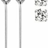 Pierced Owl Body Piercing Studs | Pierced Owl - 22G Sterling Silver Cz Crystal Gem Prong Set Bendable Nose Stud