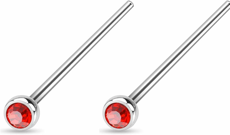 Forbidden Body Jewelry Body Piercing Studs | Forbidden Body Jewelry 18-20G Surgical Steel 2Mm Press Fit Cz Fishtail Custom Bend Nose Stud