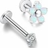 GAGABODY Body Piercing Studs | Gagabody 2Pcs Cartilage Earring Studs 16G G23 Titanium Helix Flat Back Tragus Internally Thread