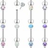 Xnsjeyy Body Piercing Studs | Xnsjeyy 16G 18G 20G Threadless Push In Lip Rings For Women Stainless Steel Labret Jewelry Monroe Lip Ring Medusa Piercing Jewelry Tragus Helix Cartilage Earring Piercing Jewelry For Women Opal Cz