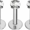 Forbidden Body Jewelry Body Piercing Studs | Forbidden Body Jewelry 16G Surgical Steel Labret/Cartilage/Helix/Tragus/Lip Rings, Earring Studs Piercing Jewelry Internally Threaded (2-3Mm Cz Top)