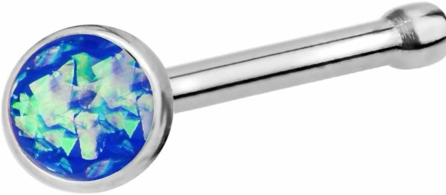 Forbidden Body Jewelry Body Piercing Studs | Forbidden Body Jewelry 20G 6Mm Surgical Steel, Gold Ip Plated & Rose Gold Ip Plated Synthetic Opal Top Nose Stud