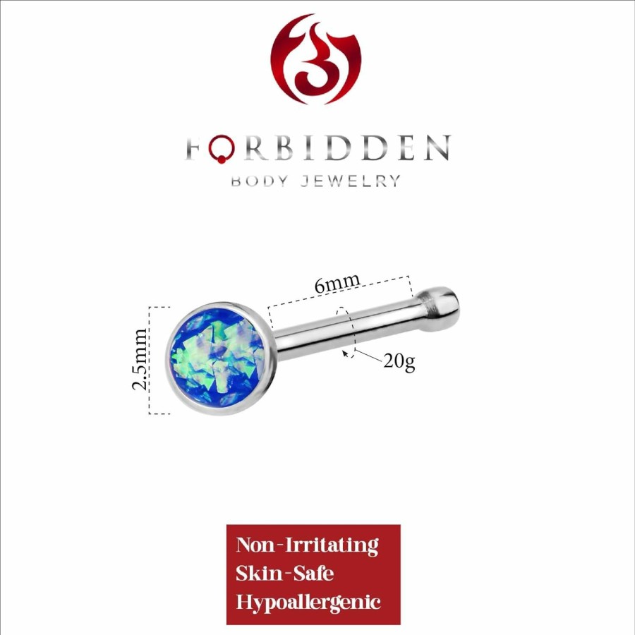 Forbidden Body Jewelry Body Piercing Studs | Forbidden Body Jewelry 20G 6Mm Surgical Steel, Gold Ip Plated & Rose Gold Ip Plated Synthetic Opal Top Nose Stud