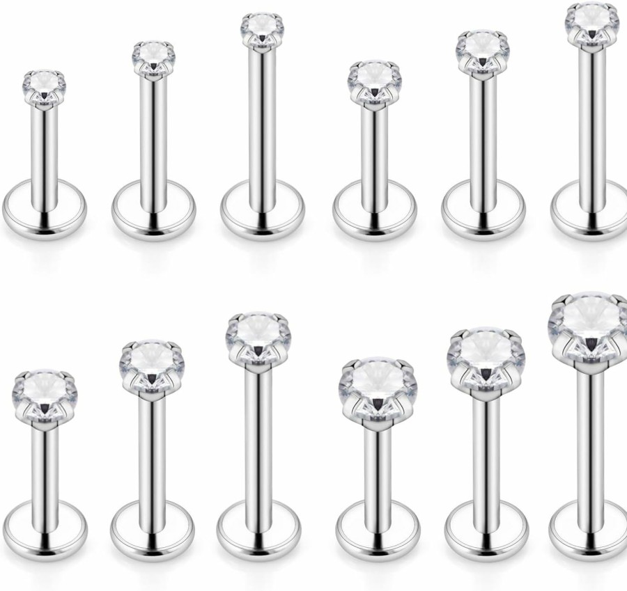 Xwnskvvz Body Piercing Studs | Xwnskvvz 16G Tragus Piercing Jewelry Surgical Steel Medusa Piercing Jewelry Internally Threaded Labret Monroe Lip Rings Studs Cartilage Helix Conch Earring For Women Men