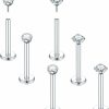 LOKFF Body Piercing Studs | Lokff 6Pcs 20G 18G 16G Threadless Push In Labret Stud For Lip Nose Ear 6/8/10/12Mm Threadless Earring Labret Stainless Steel Tragus Helix Cartilage Medusa Monroe Piercing Jewelry For Women Men