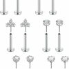 Briana Williams Body Piercing Studs | Briana Williams Lip Rings Labret Stud Threadless Push In Lip Piercing Jewelry Labret Jewelry Cz Lip Studs Stainless Steel Cartilage Tragus Helix Earring Piercing Jewelery 16G 8Mm