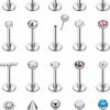 LOREMOW Body Piercing Studs | 20Pcs 20G 18G Surgical Steel Threadless Nose Ring Studs For Women Men Push In Nose Studs Flat Back Cartilage Tragus Earrings Helix Labret Piercing Jewelry