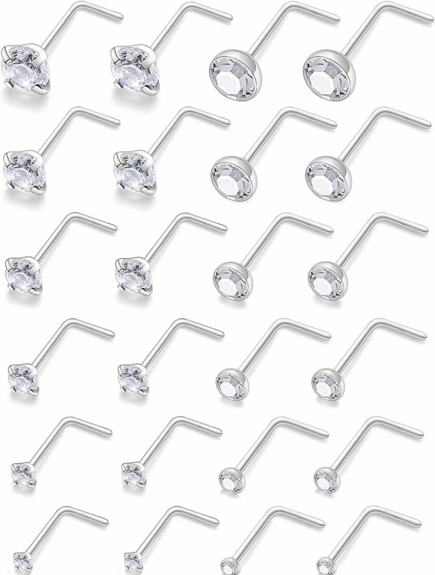 Ftovosyo Body Piercing Studs | Ftovosyo 20G 18G Nose Studs For Women Surgical Steel Nose Rings 1.5Mm 2Mm 2.5Mm 3Mm 3.5Mm 4Mm Cz Nose Piercing Jewerly Set