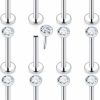 Lcolyoli Body Piercing Studs | Lcolyoli 16G 18G 20G Threadless Push In Nose Rings Studs For Women Men Surgical Steel Lip Ring Labret Stud Medusa Piercing Jewelry Cartilage Helix Tragus Earrings With Flat Back