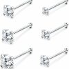 Sllaiss Body Piercing Studs | Sllaiss 6 Pcs 20G Nose Ring Studs 925 Sterling Silver Nose Piercings Set For Women 1.5Mm 1.8Mm 2Mm 2.5Mm 2.8Mm 3Mm Body Jewelry