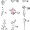 Drperfect Body Piercing Studs | Drperfect Cartilage Earrings For Women 16G 316L Stainless Steel Cz Dangle Helix Tragus Cartilage Stud Ear Piercing Jewelry