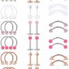 Prjndjw Body Piercing Studs | Prjndjw 16G Lip Rings 316 L Stainless Steel Helix Earrings Cartilage Earring Nose Septum Rings Eyebrow Piercing Jewelry Earring Studs For Women 18 Pairs Lip Studs Labret Monroe Lip Rings