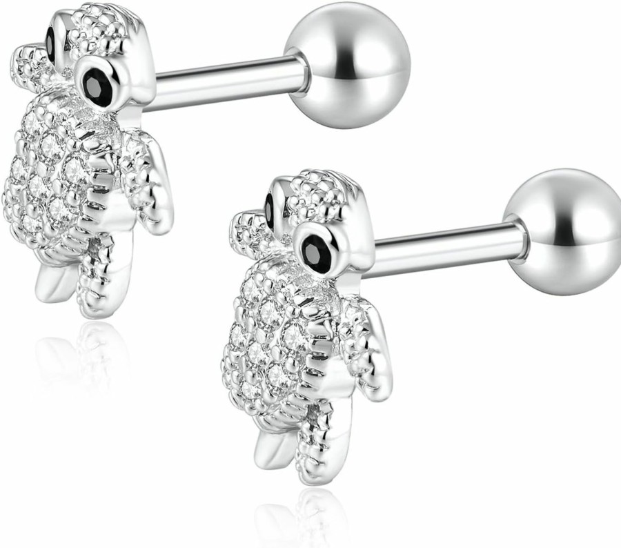 CANDYFANCY Body Piercing Studs | Candyfancy 2 Pieces 16G / 18G Surgical Steel Sea Turtle Ear Cartilage Helix Studs Earrings Auricle Piercings