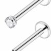 Lcolyoli Body Piercing Studs | Lcolyoli 18G 20G Threadless Push In Nose Rings For Women Diamond Cz 1.5Mm 2Mm 2.5Mm 3Mm Surgical Steel Nose Studs Pushin Nose Piercings Nostril Jewelry 4Pcs