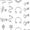 AVYRING Body Piercing Studs | Avyring 16G Septum Rings - Unique Horseshoe Design - Surgical Steel Cartilage Earrings - Daith Rook Piercing Jewelry For Women & Men