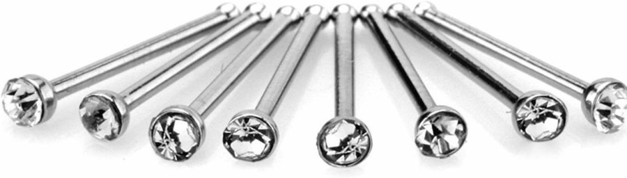 Charisma Body Piercing Studs | Charisma 40Pcs Small Nose Studs Stainless Steel Cz Nose Piercing Jewelry Tiny Bone Studs For Women Men Hypoallergenic (2Mm,Clear Cz,22G)