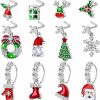 Kigeli Body Piercing Studs | Kigeli 12 Pcs Christmas Dangle Nose Ring Stud L Shaped Santa Bell Snowflake Nose Rings Studs Dangling Nose Piercing Jewelry For Women And Girls