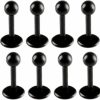 bodyjewellery Body Piercing Studs | Bodyjewellery 16G 16 Gauge 1.2Mm 1/4 Inch 6Mm Flexible Acrylic Lip Bar Labret Ball Ring Monroe Ear Tragus Stud 8Pcs