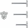 VOJO Body Piercing Studs | Vojo G23 Titanium 16G Cartilage Helix Earrings Threaded Flat Back Tragus Labret Nose Studs Medusa Piercing Jewelry