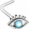 Body Accentz Body Piercing Studs | Body Accentz Nose Stud L-Shaped All Seeing Evil Eye Ring Design Tops Ax