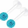 BanaVega Body Piercing Studs | 2Pcs Acrylic Lip Ring Studs 16 Gauge 5/16 8Mm 3Mm Crystal Ball Lobe Earrings Marilyn Monroe Piercing Jewelry See More Colors