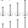 Lcolyoli Body Piercing Studs | Lcolyoli Medusa Piercing Jewelry Stainless Steel Labret Jewelry Monroe Lip Rings Different Size Tragus Nail Conch Cartilage Helix Earring Stud Bar Length 6Mm 8Mm 10Mm 12Mm