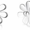 Izpack Body Piercing Studs | Cute Flower Cartilage Stud Earrings S925 Sterling Silver For Women Teen Girls Minimalist Daisy Flower Screwbacks Tragus Helix Studs Earring Ear Piercing Bar 18G Fashion Jewelry For Sensitive Ears Bff